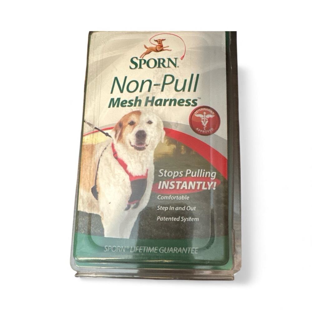 Sporn Non-Pull Mesh Dog Harness Black LARGE/XL Neck 16-24”